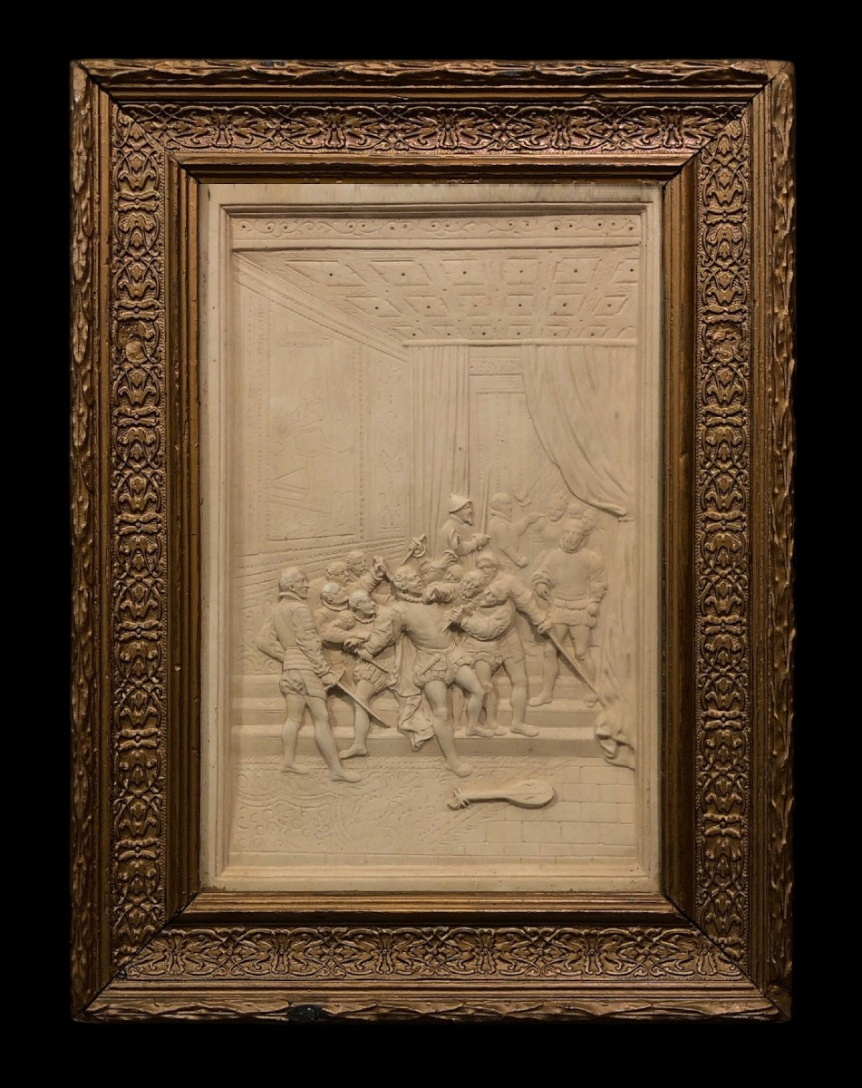 French School (19th Century) - Relief The Death Of Coligny In Sea Foam