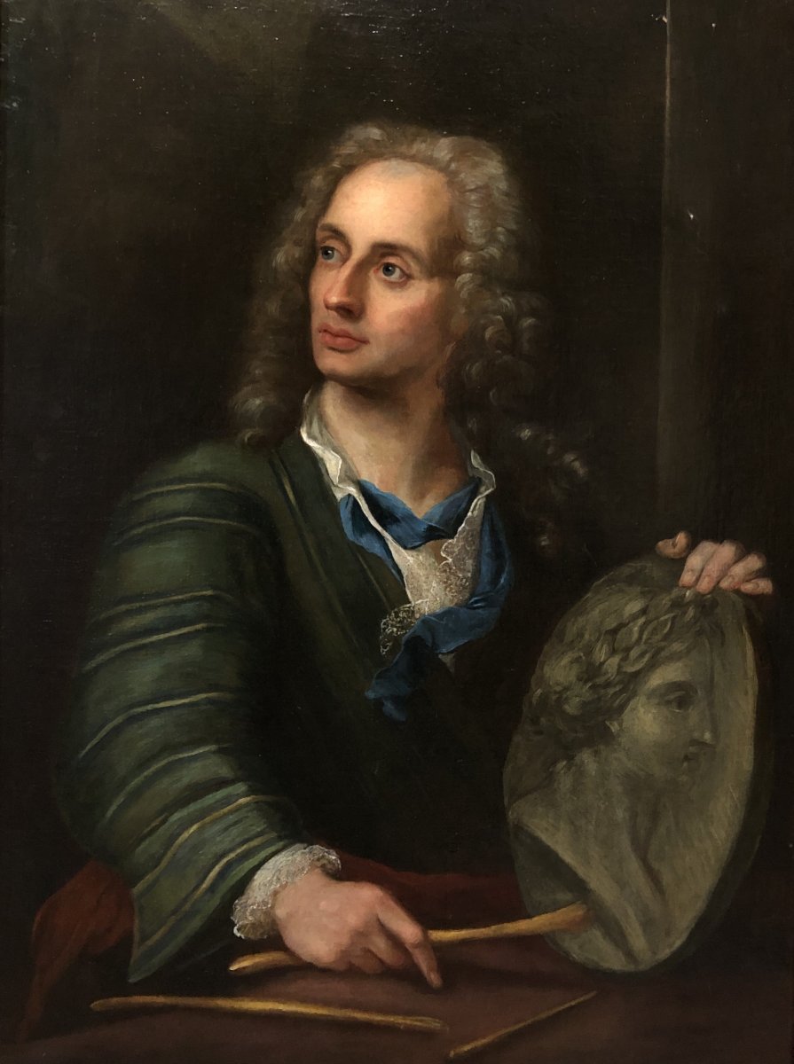École Française (c. 1760) - Portrait d'un Sculpteur-photo-2