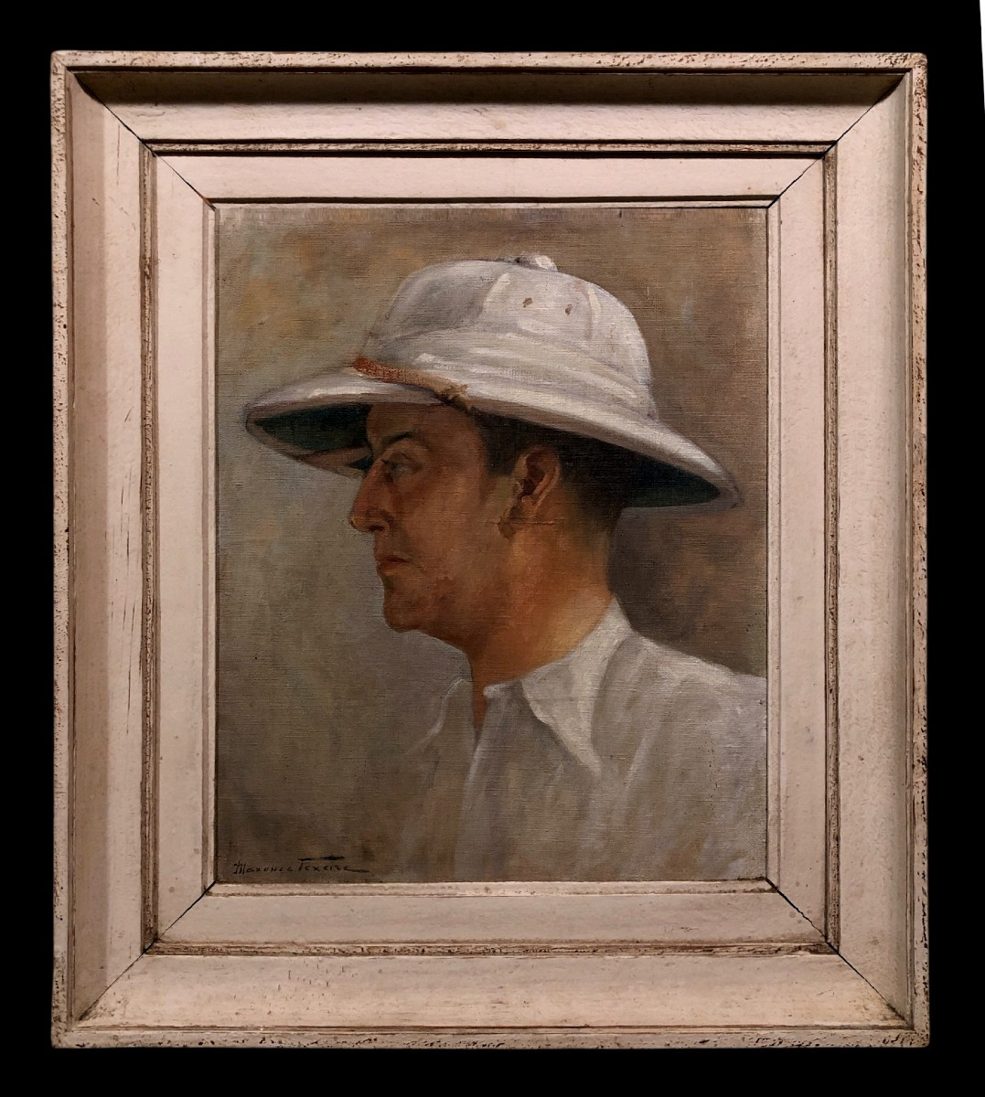 Maxence Texeira (XIX-XX) - Portrait en Salacot