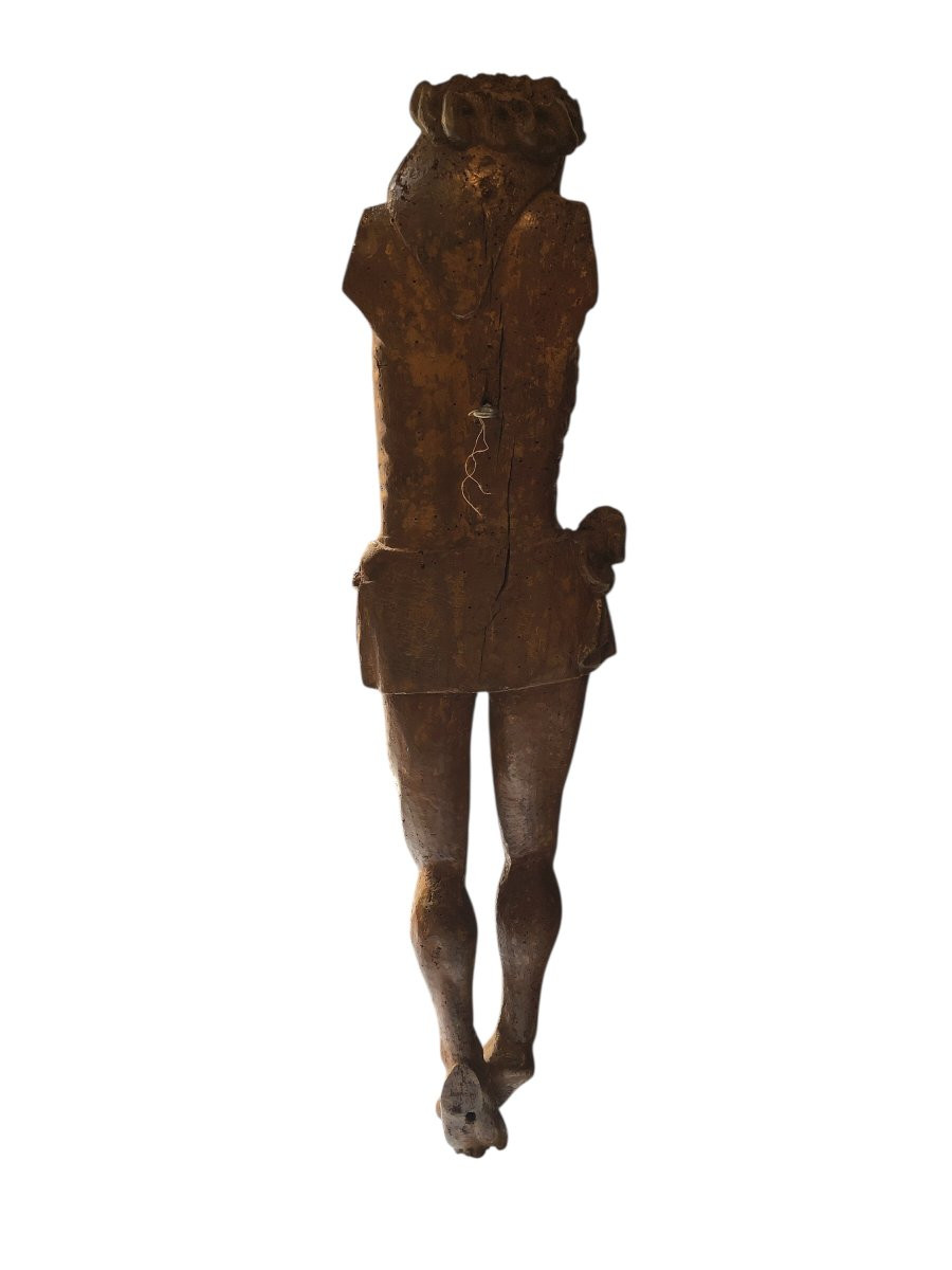 Franco-flemish School (16th-16th Centuries) - Large Oak Christ Sculpture-photo-3