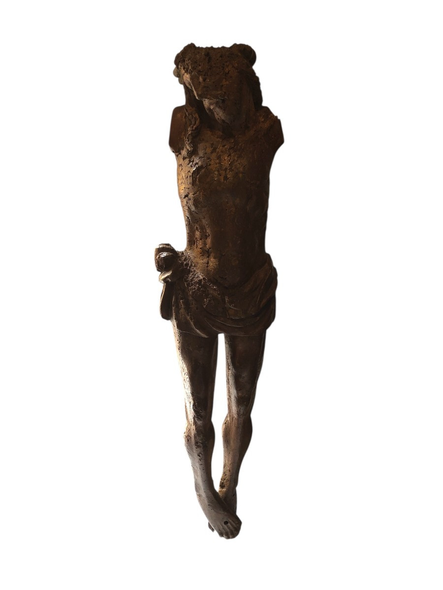 Franco-flemish School (16th-16th Centuries) - Large Oak Christ Sculpture