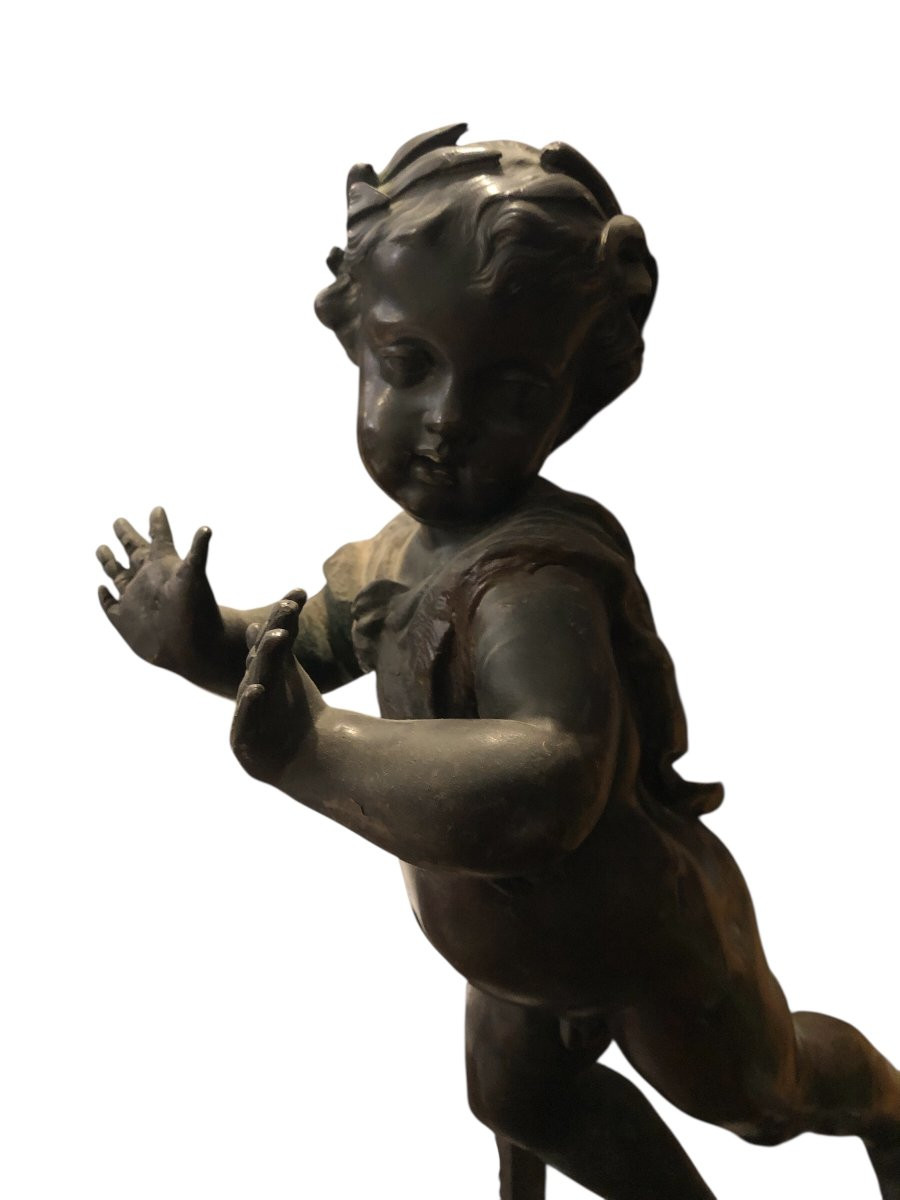 European School Of Fine Arts (c. 1880) - Bronze Angel Sculpture-photo-4