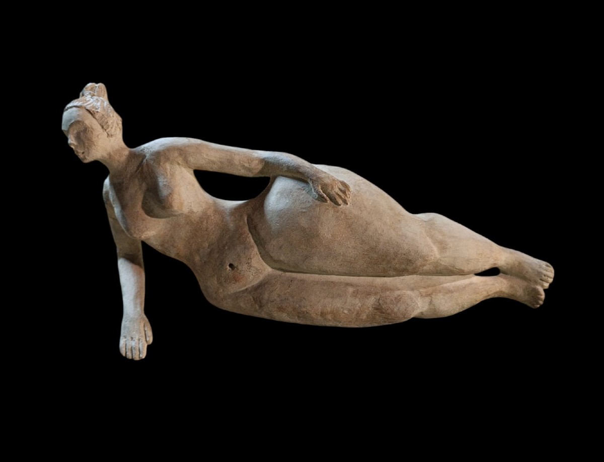 La Déesse aux Fesses de Pomme - Terrecuite travaillée à la main - Espagne, c. 1950