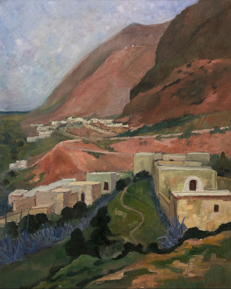	 Orientalist School (c. 1930) - Landscape Of Gran Canaria-photo-2
