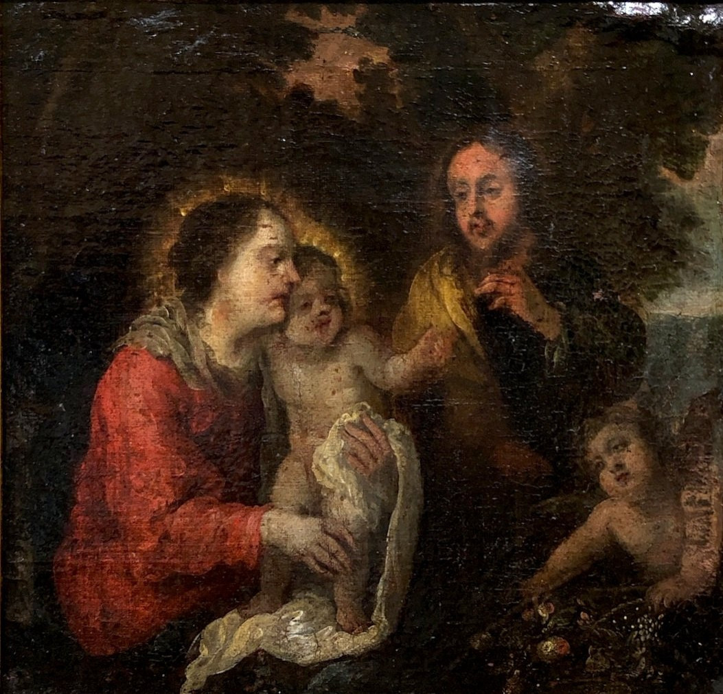 	 Maître Flamand (c. 1650) - La Sainte Famille-photo-3