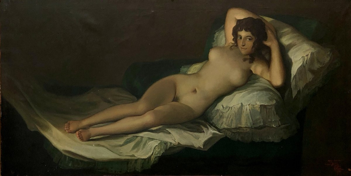 	 Elíseo Esteve Candela (1925-2012) - La Maja Desnuda (after Francisco De Goya) - Xl-photo-3