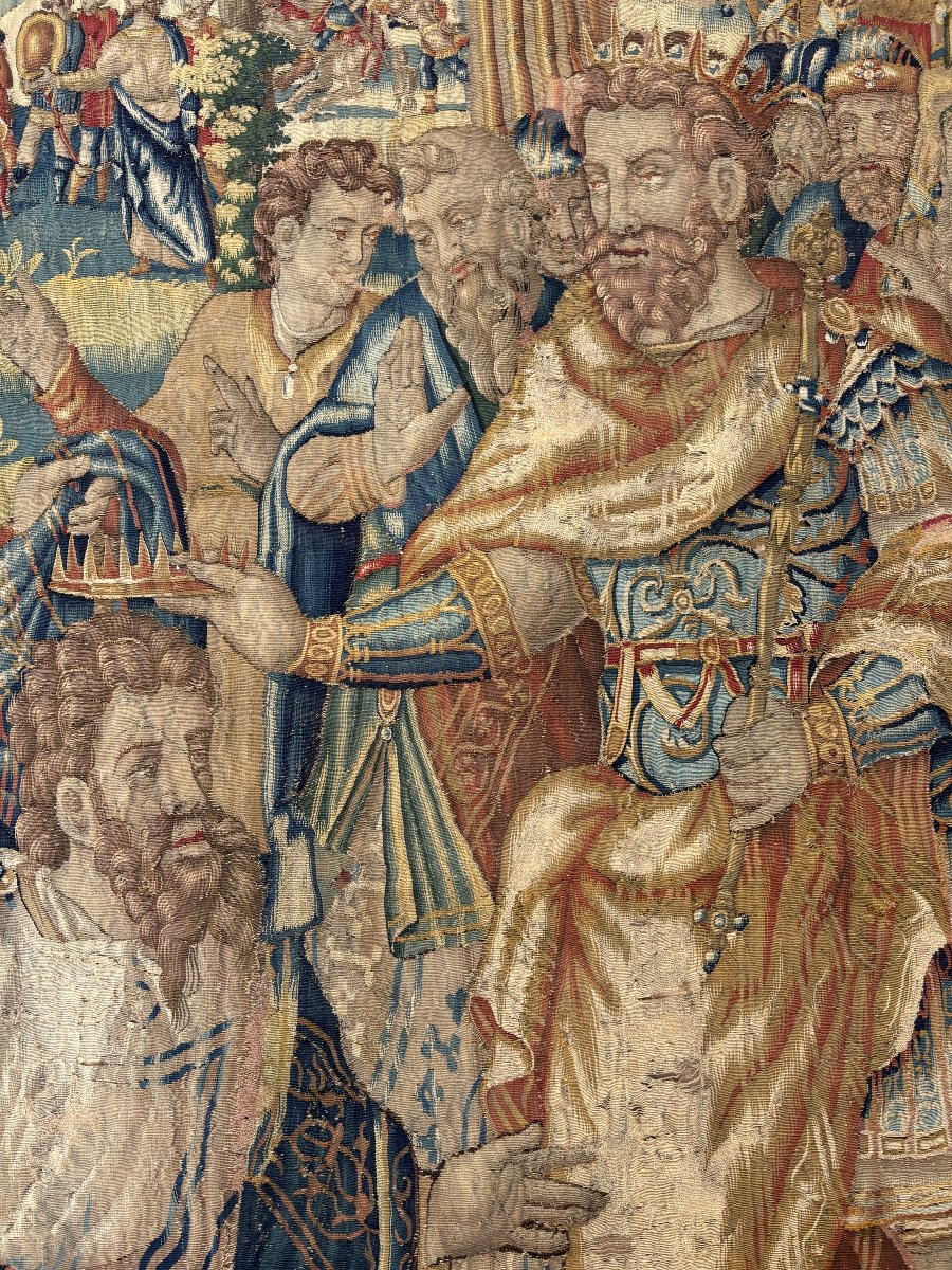 Atelier de Bruxelles (probablement Frans Geubels) - Zadok couronne le roi Salomon-photo-3