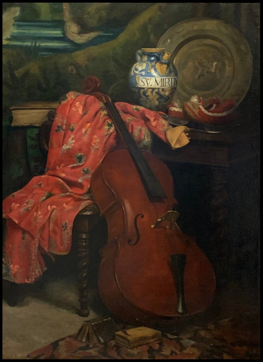 	 French School (c. 1880) - Vanitas Of The Cello-photo-3