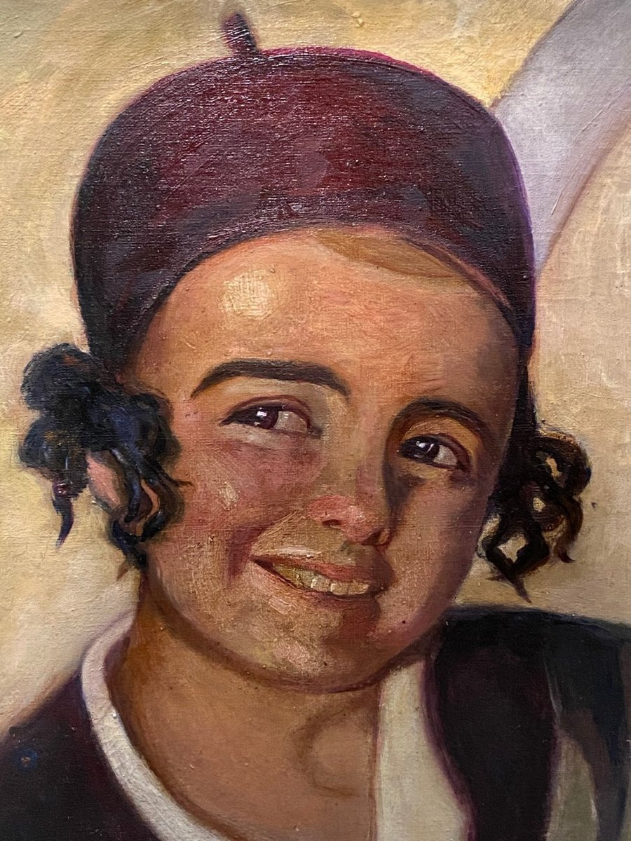 	 Gabriel Morcillo (1887-1973) [Suiveur de] - Le Vendeur d'Oeufs-photo-2