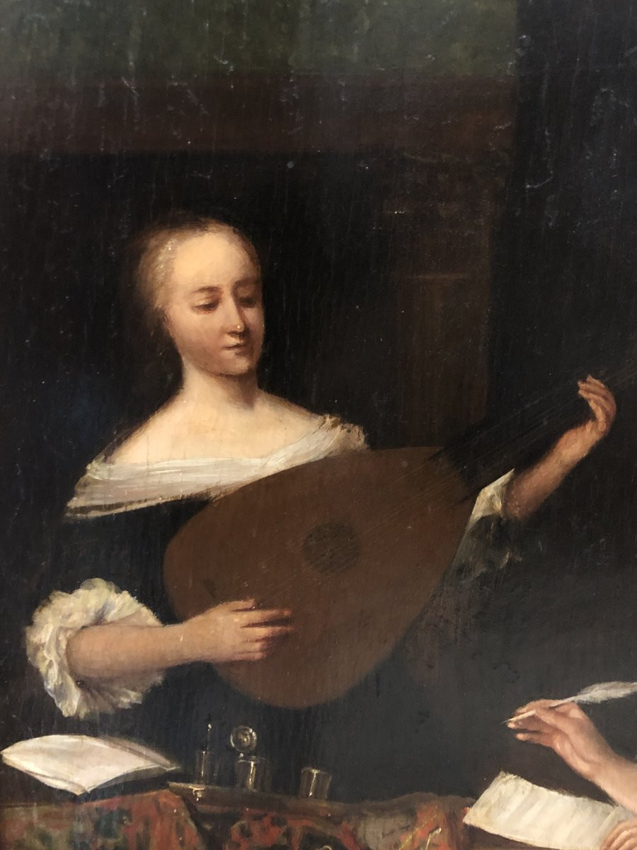 European School (19th Century) - The Lute Concert (after Gerhardt Ter Borch)-photo-4