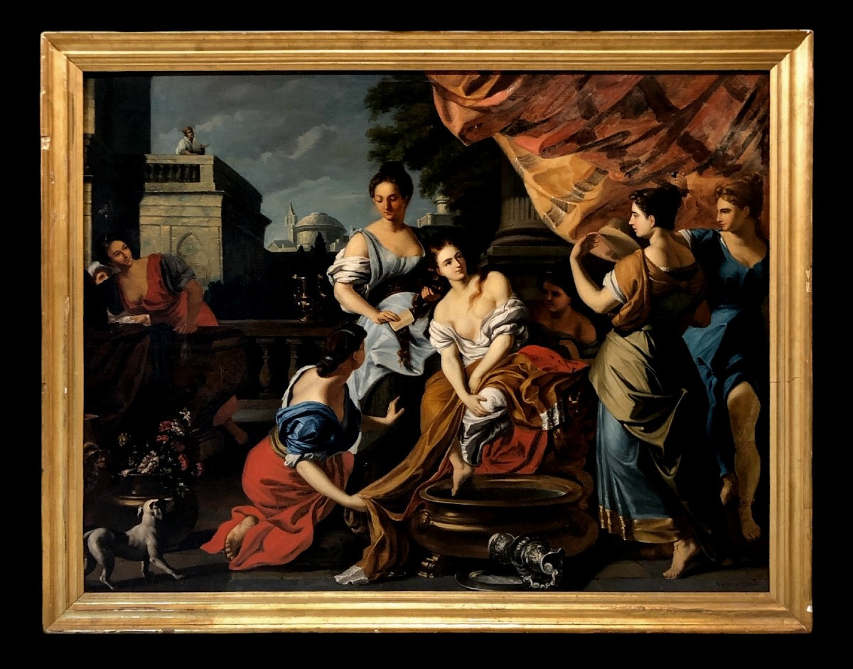 José Marcelo Contreras Y Muñoz (1827-1889) - Bathsheba In The Bath (after Francesco Solimena)