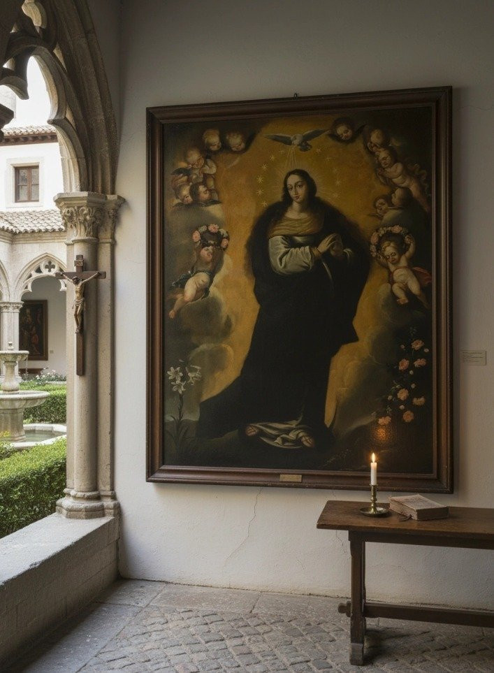 École de Séville (vers 1700) - Gloire de l'Immaculée Conception Monumentale-photo-2