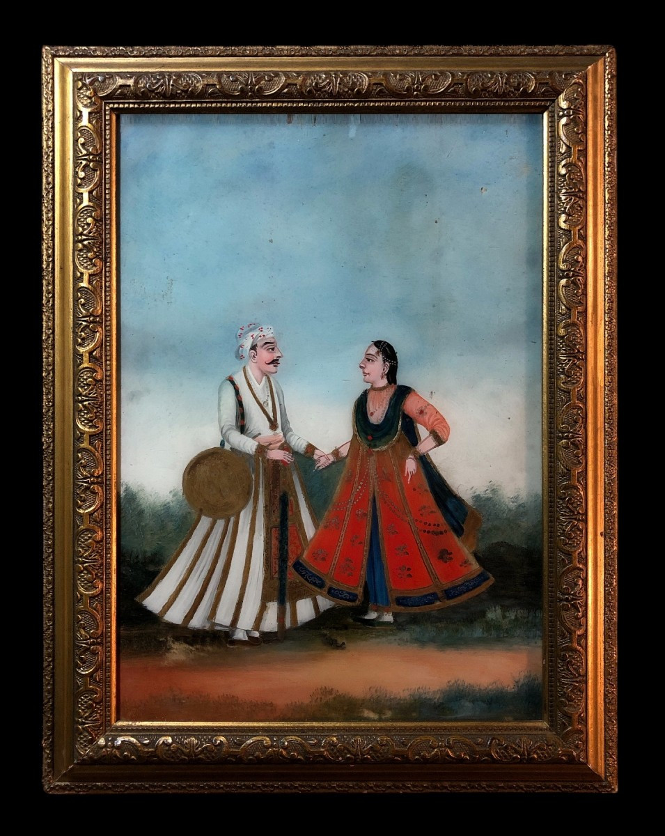 École du Nord de l'Inde (XIX) - Le Maharaja et la Maharani