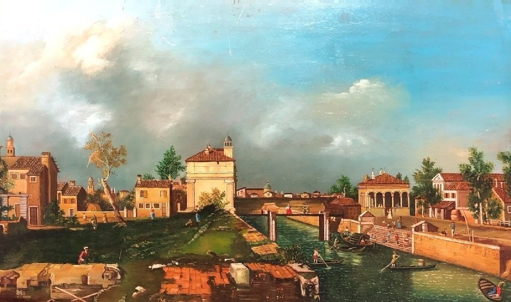 École européene (XX) - Padova: Veduta di Porta Portello (D'après Canaletto)-photo-3