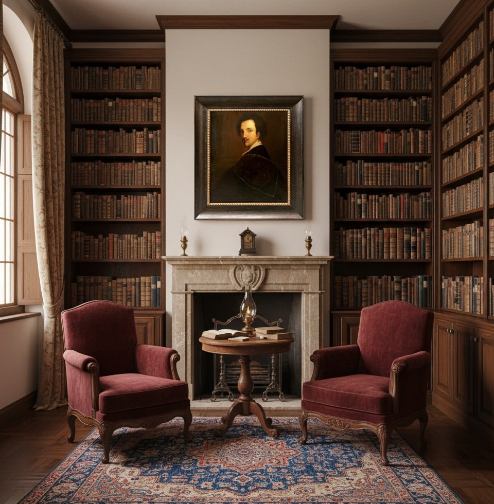 	 European School (19th Century) - Self-portrait In The Style Of Van Dyck-photo-2