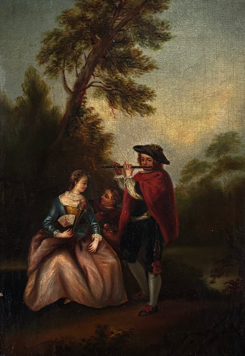 	 École Rococo (c. 1780) - Concert de Flute pour Deux Amoureux-photo-2