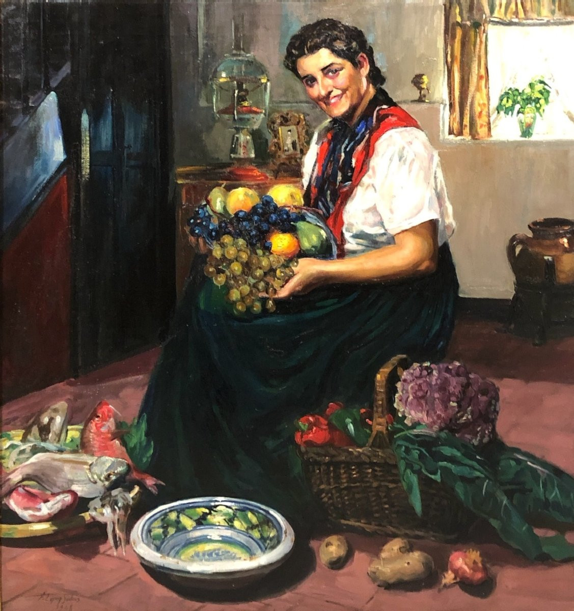Francisco López-Salas (1884-1956) - La servante de cuisine-photo-2