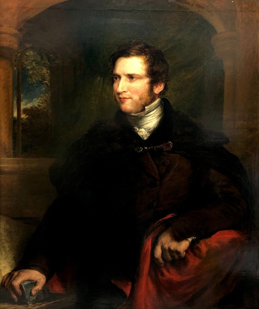 John Linnell (1792-1882) - Portrait Of The Architect Decimus Burton-photo-2