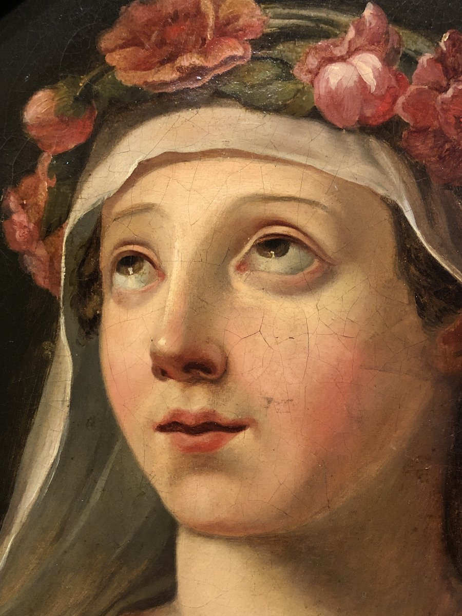 	Joseph-marie Vien (1716-1809), Circle Of - Young Vestal Virgin Crowned With Roses-photo-3
