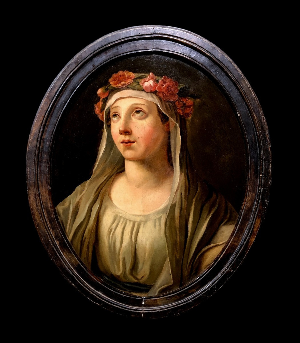 	Joseph-marie Vien (1716-1809), Circle Of - Young Vestal Virgin Crowned With Roses