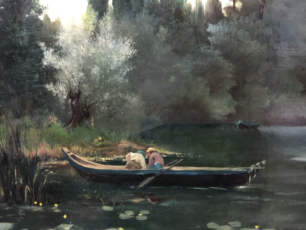 French Symbolist School (c. 1900) - Water Lily Fishers-photo-3