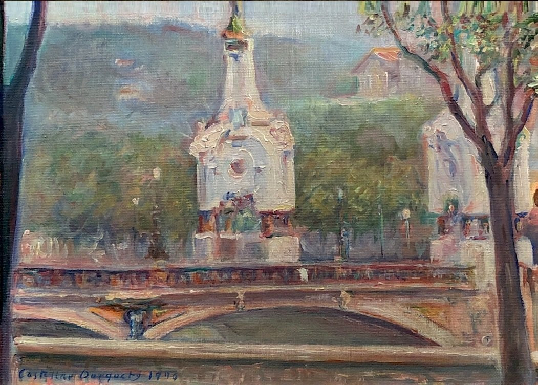 Antonio Castellar Durquety (1919-1984) - San Sebastian: The Zurriola Bridge-photo-2