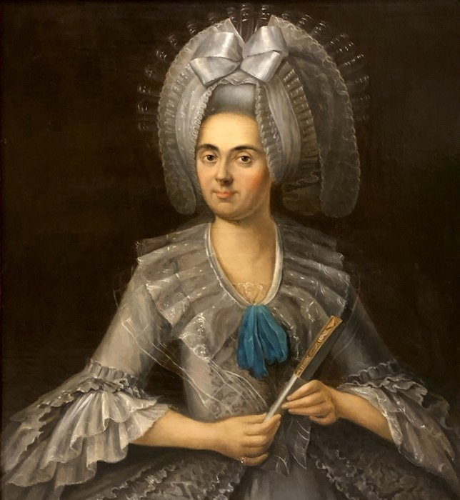 École Parisienne (c. 1780) - Portrait de grande dame en coiffure extravagente-photo-2