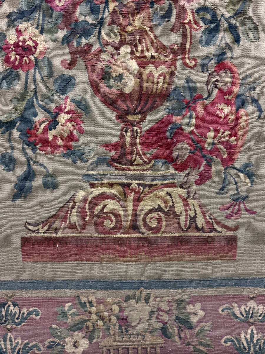 Large Aubusson Tapestry Bouquet Of Flowers - Late 18th Century-photo-3