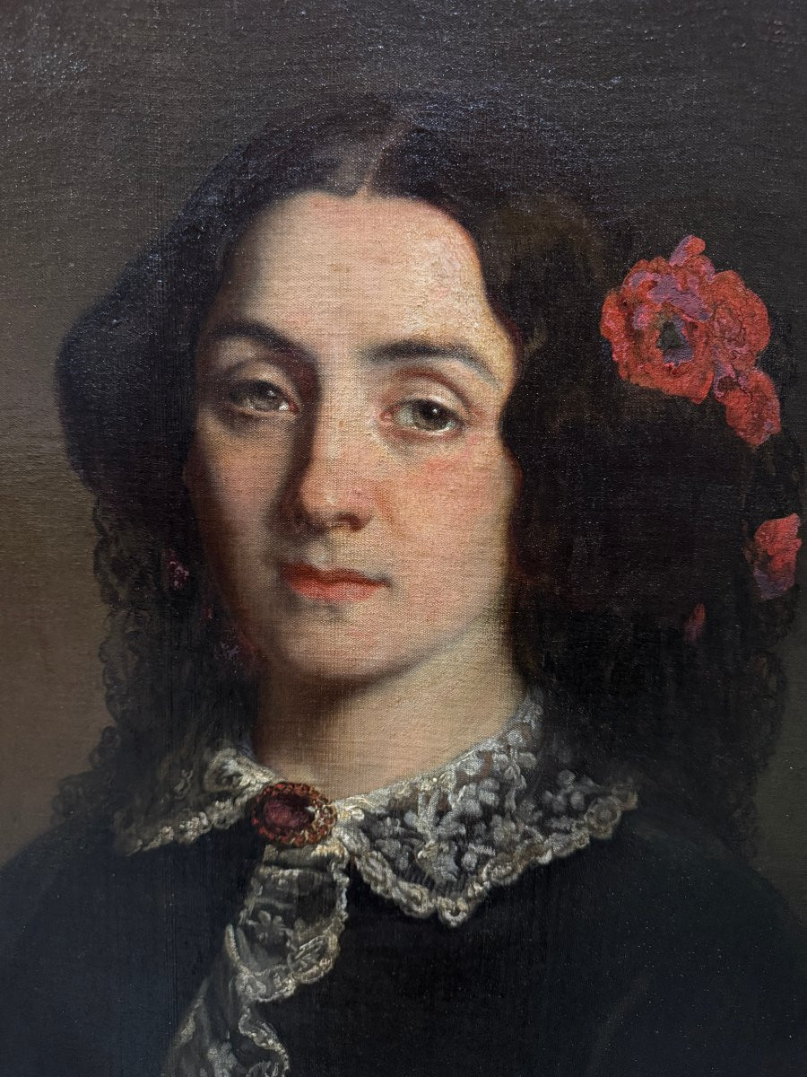 Jean François Portaels (1818-1895) - Portrait Of A Great Lady-photo-2