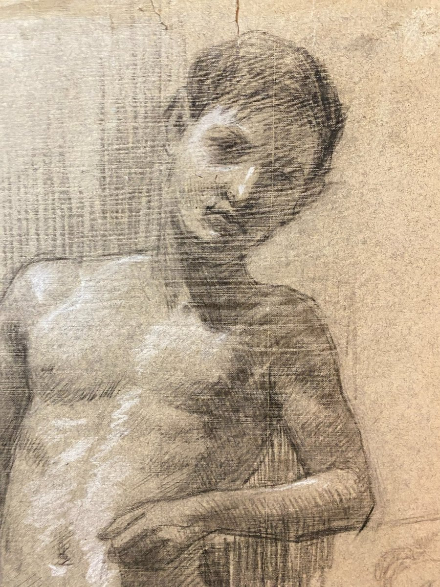 École Française (XIX-XX) - Devant / Derrière - Dessin recto / verso-photo-3