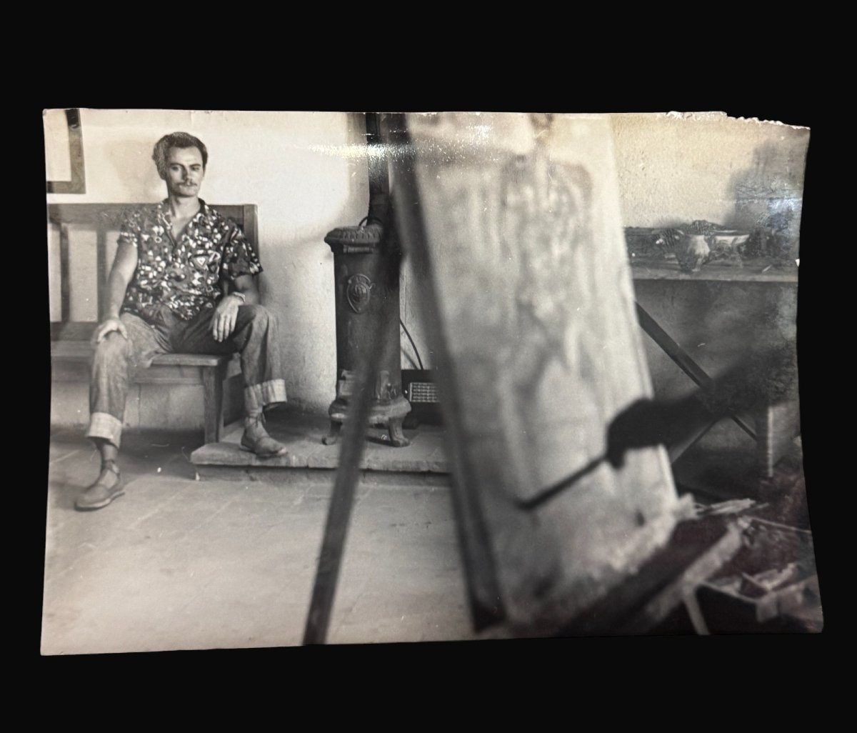 Lola Bech (1903-1987) - Portrait Of Her Brother-photo-2