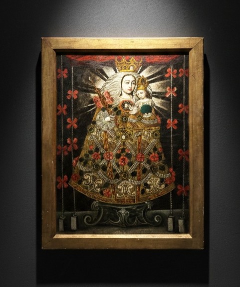 Colombian School (17th Century) - Our Lady Of Chiquinquirá