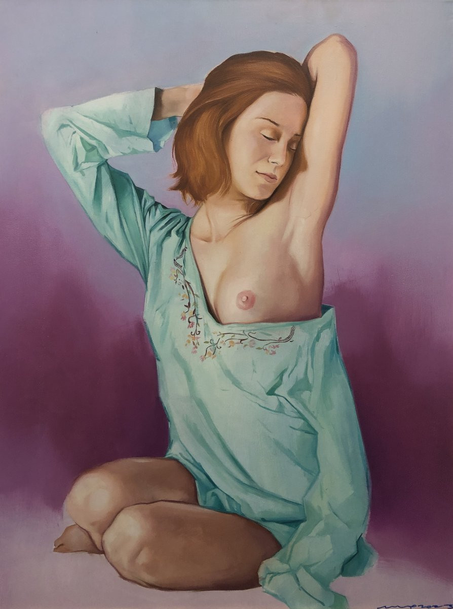 École Espagnole Contemporaine - Nu Paresseux-photo-2