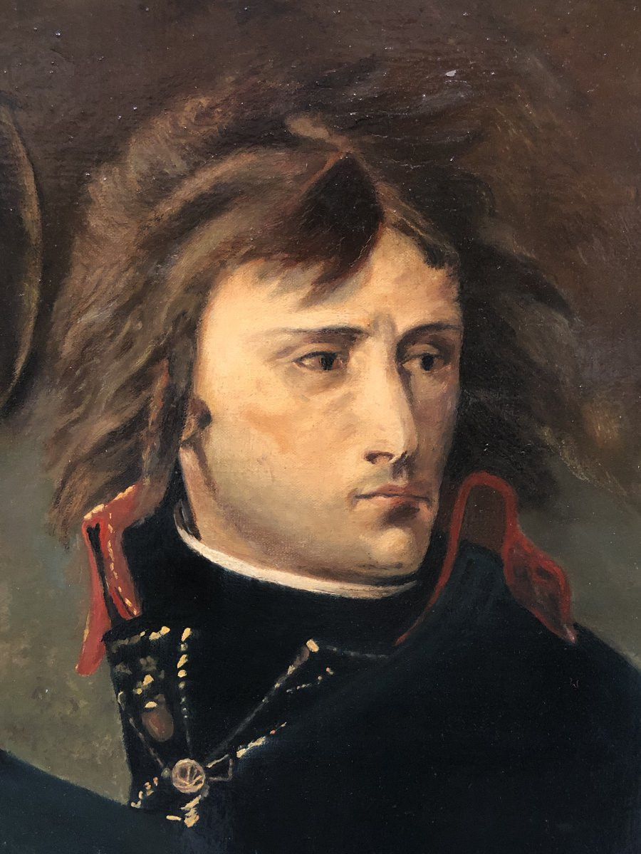 	 École Française (XIX-XX) - Napoléon au Pont d'Arcole (D'après Antoine-Jean Gros)-photo-3