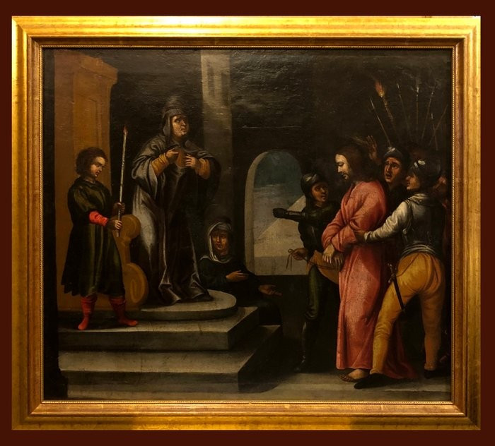 	Francisco de Herrera el Viejo (1588-1564), suiveur de - Le Christe devant Caïaphas