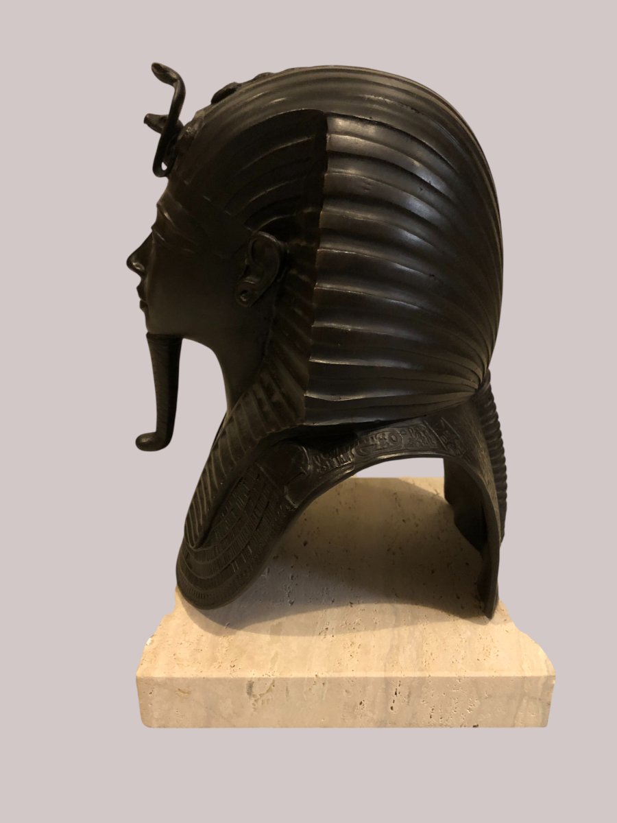 Grande Tête de Toutânkhamon en Bronze - Espagne, Ed. Skel, c. 2010-photo-4
