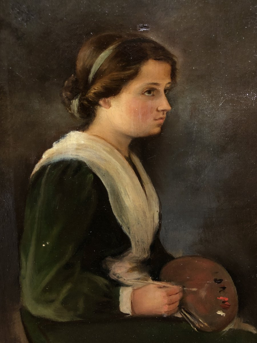 María Luisa Puiggener (1867-1921), attribuée à - Une jeune artiste-photo-2