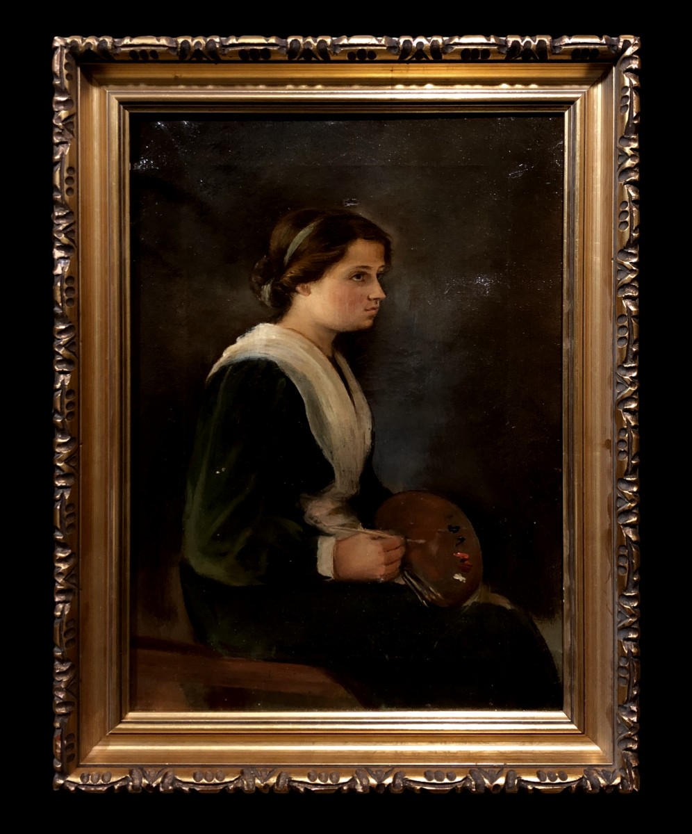 María Luisa Puiggener (1867-1921), attribuée à - Une jeune artiste