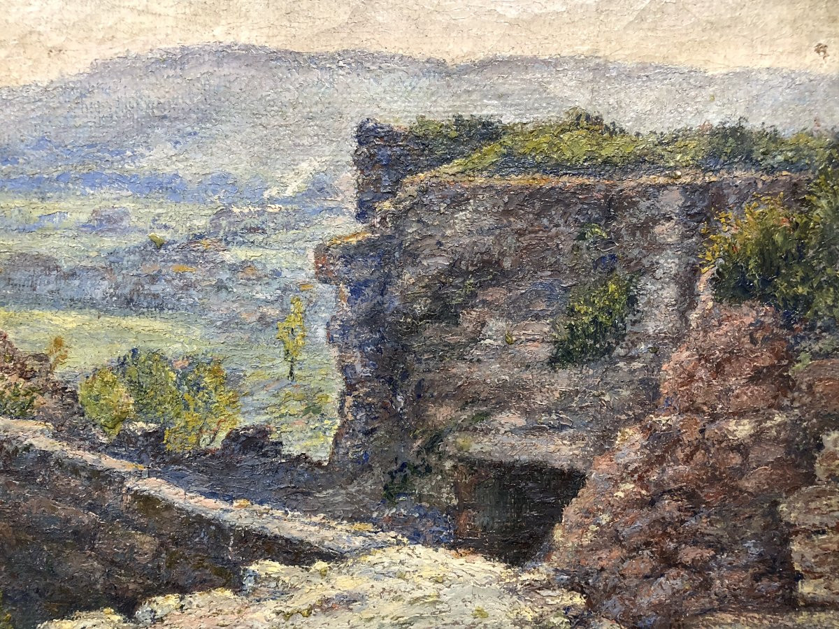 	 Philippe Debiesse (?-1907) - "Sur les ruines du château de Thierry"-photo-2