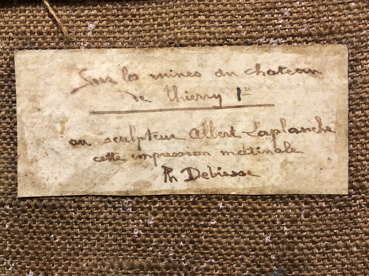 	 Philippe Debiesse (?-1907) - "Sur les ruines du château de Thierry"-photo-4