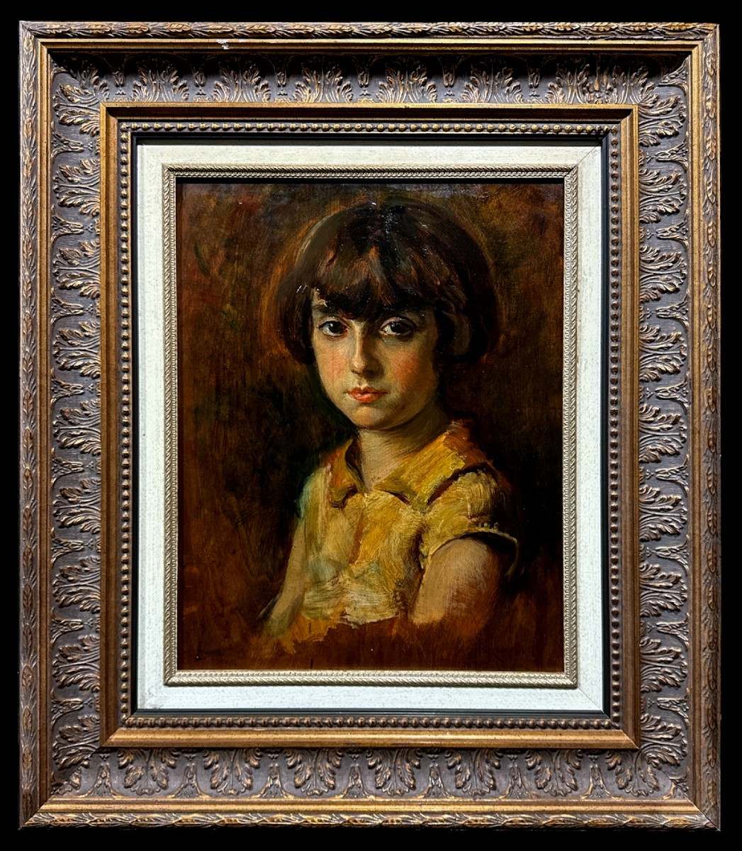 Giacomo Grosso (1860-1938) - Portrait Of A Young Girl