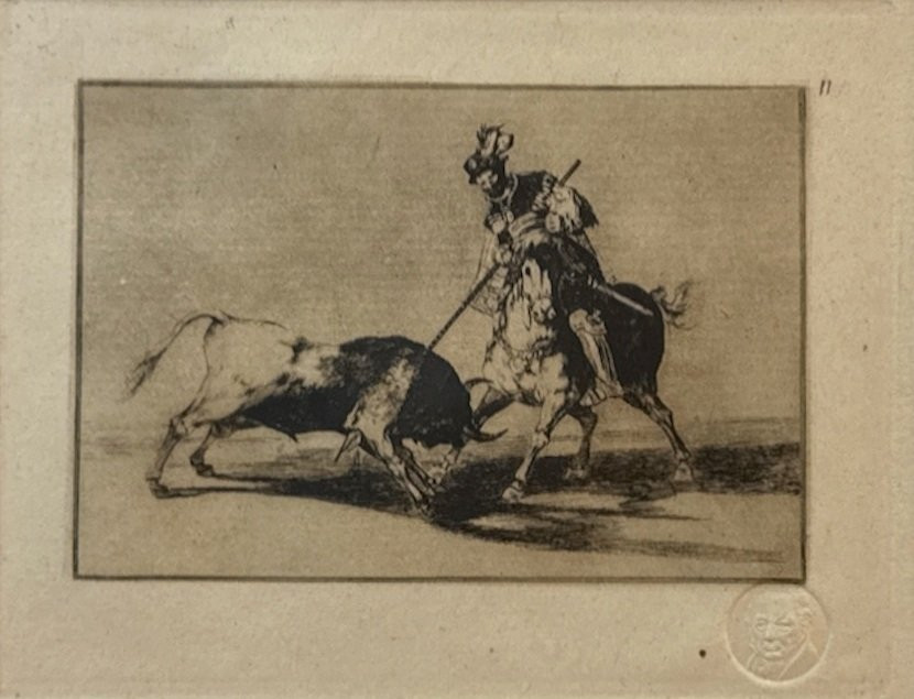 Francisco de Goya y Lucientes (1746-1829) - Gravures 9, 10, 11, et 12 de la Tauromachie-photo-3