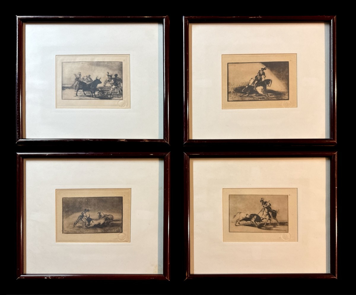 Francisco de Goya y Lucientes (1746-1829) - Gravures 9, 10, 11, et 12 de la Tauromachie