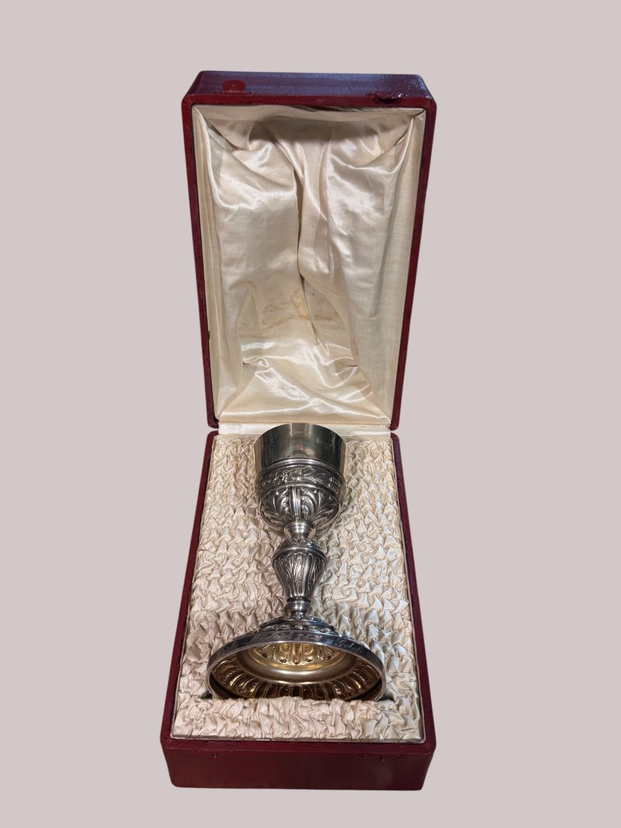 Calice néo-baroque en argent massif - Espagne, vers 1950-photo-3