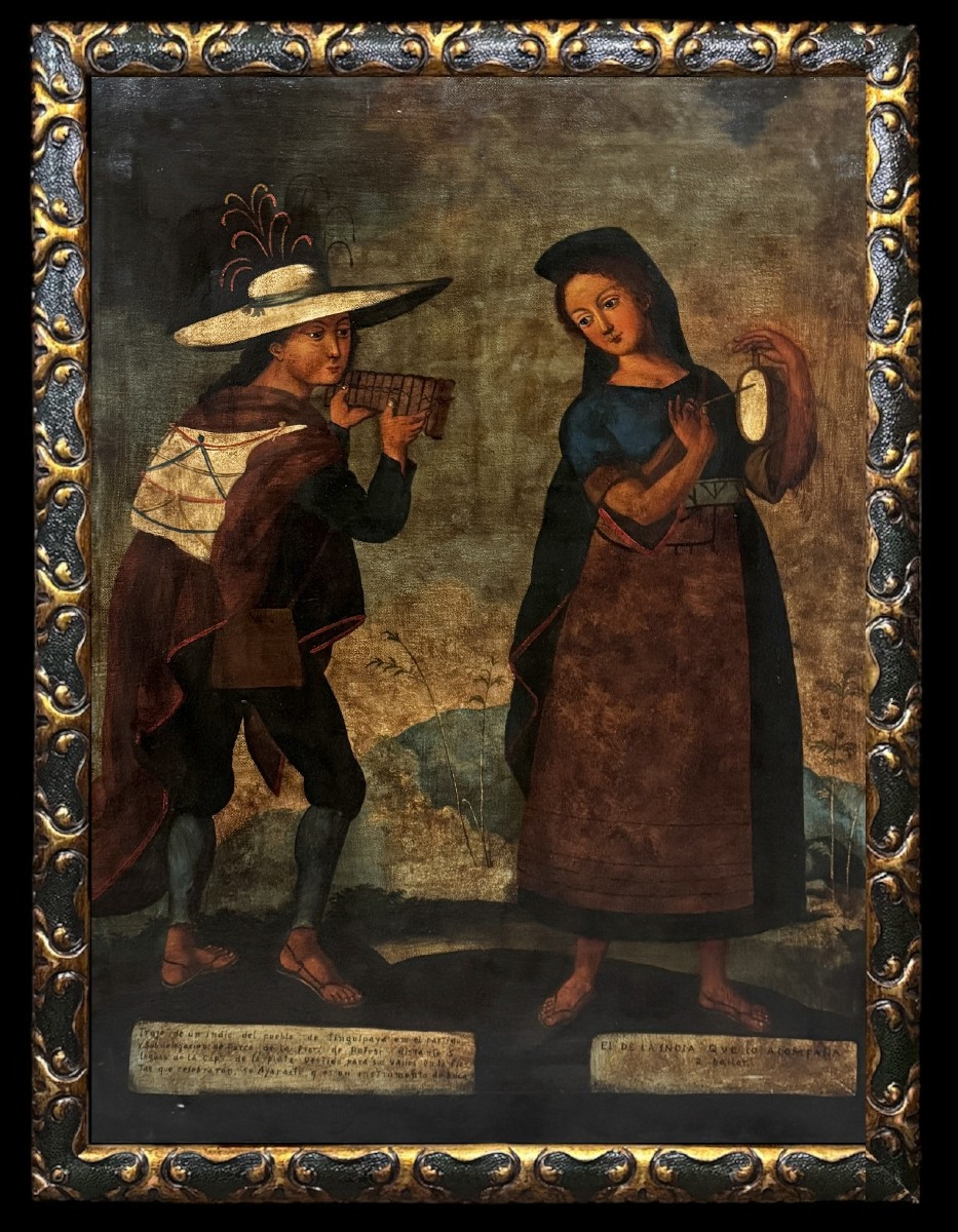 Bolivian School (xx) - Two Indians From Tinguipaya, In Potosi 