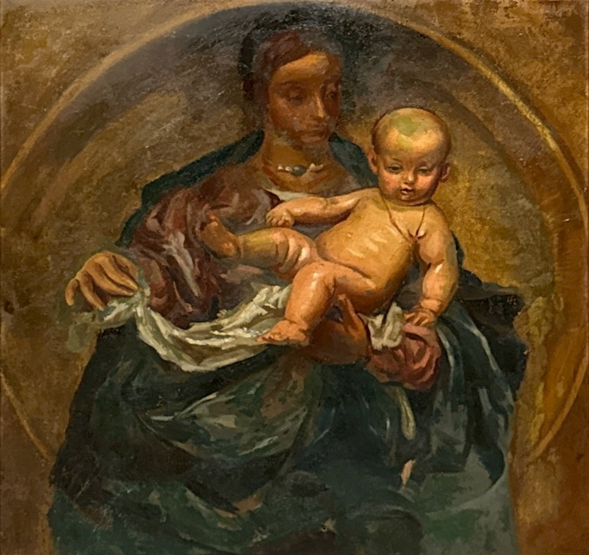 	 Spanish School (c. 1800) - Madonna In Cathedra-photo-2