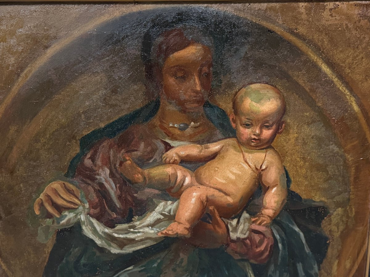 	 Spanish School (c. 1800) - Madonna In Cathedra-photo-3