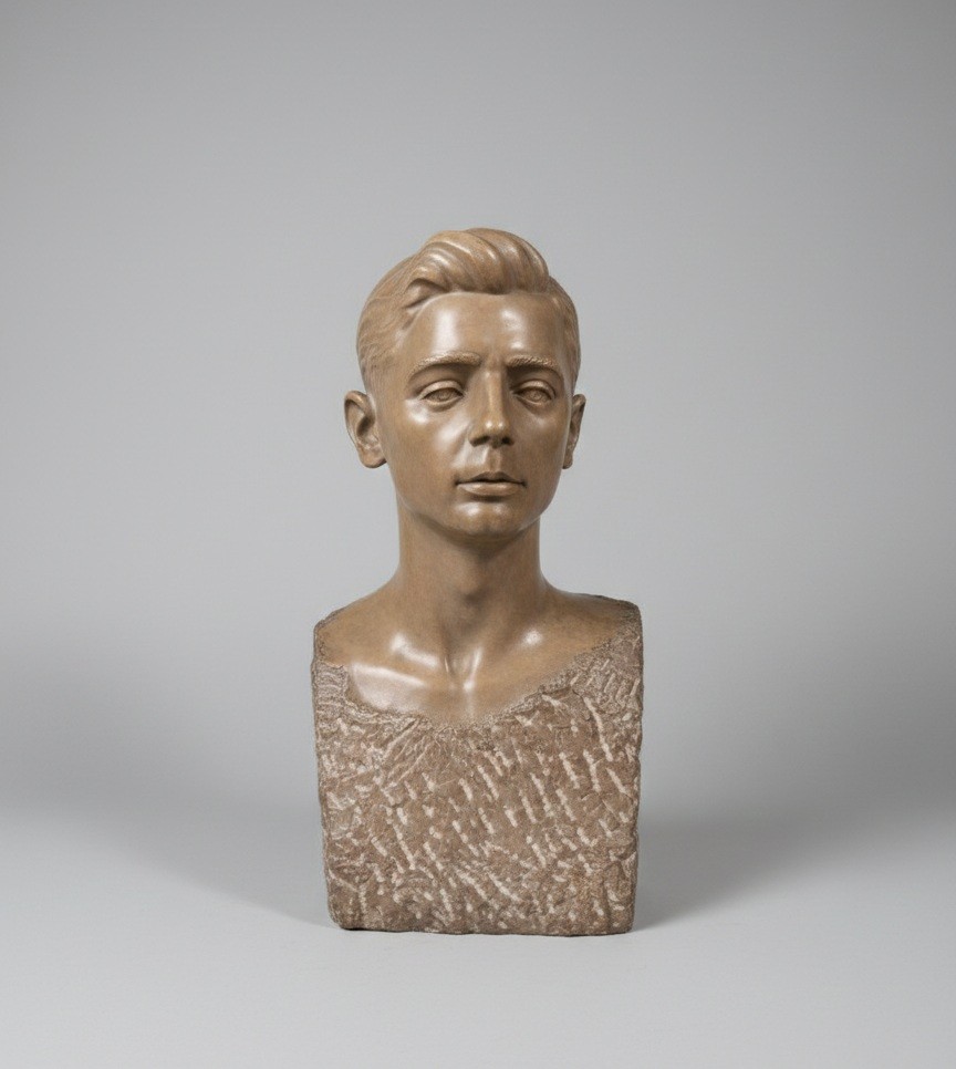 Tête de Jeune Homme en Marbre - Espagne, c. 1920