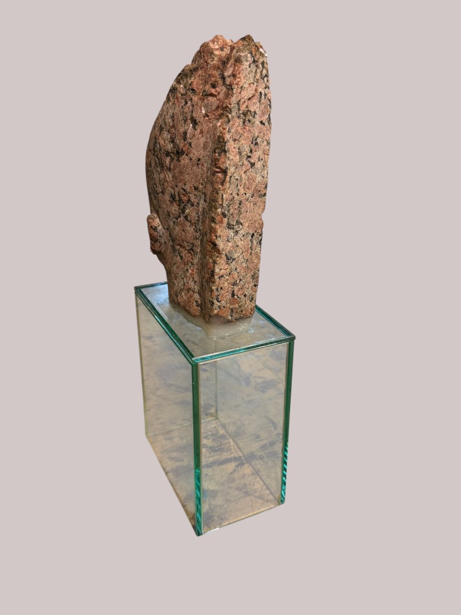 Tête de pharaon en granit rose - Historicisme, c. 1950-photo-4