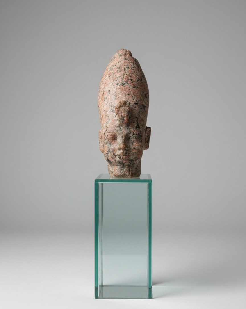 Tête de pharaon en granit rose - Historicisme, c. 1950